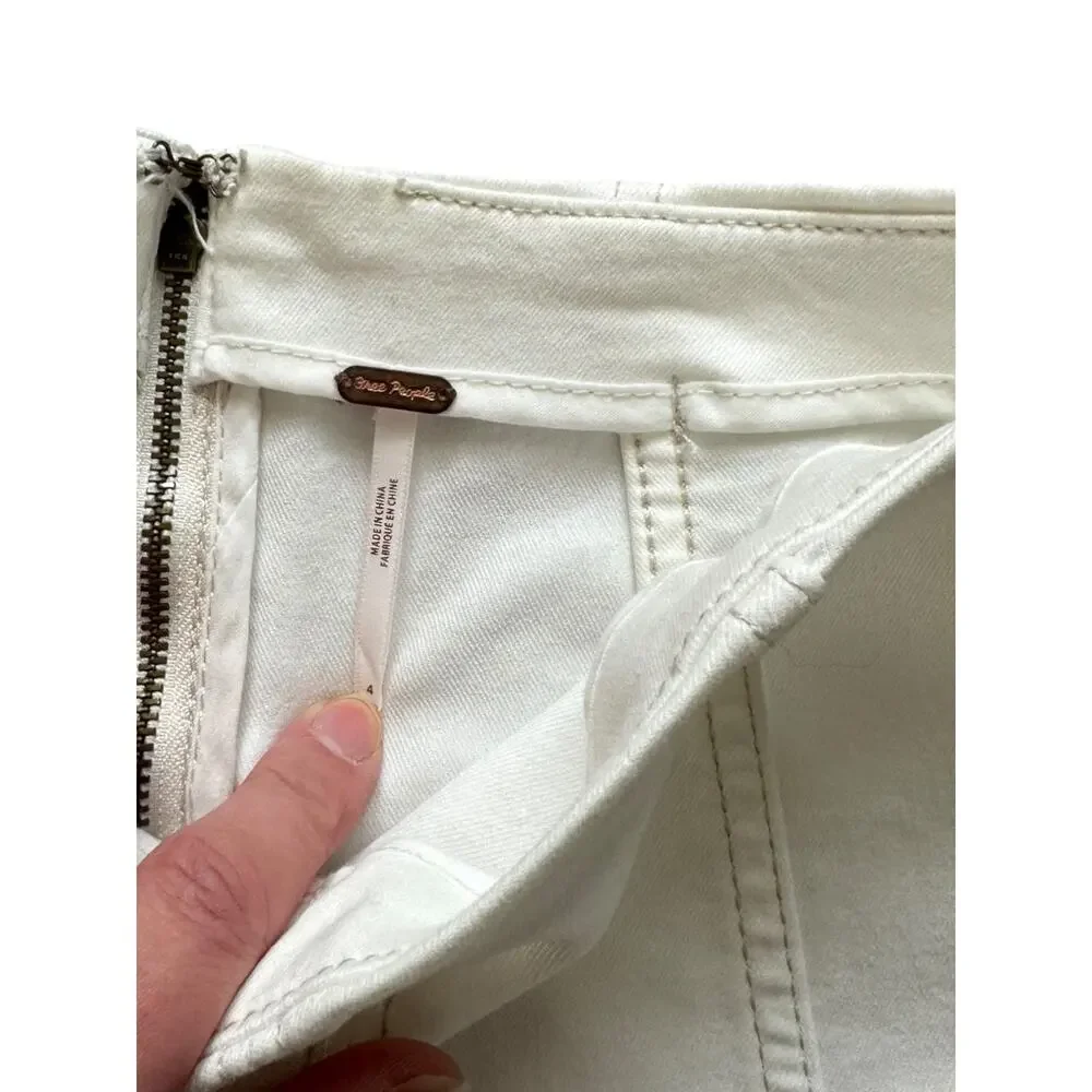 Free People White Denim Mini Skirt - Size 4